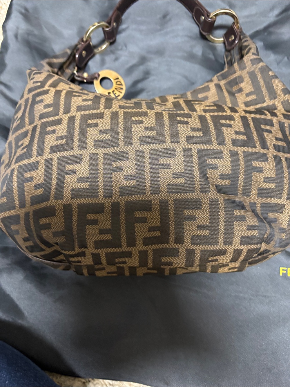 Fendi Brown and Black FF Logo Hobo Bag - Picture 2 of 12